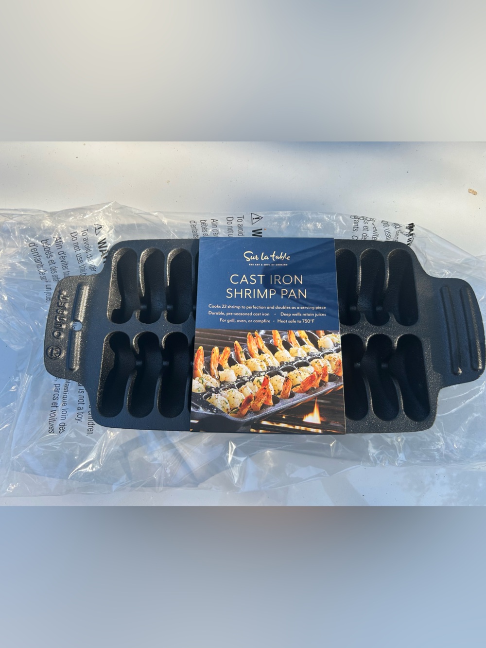 Sur La Table branded cast iron shrimp pan brand new